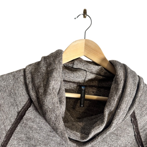 Kuhl Nova Women's Sweatshirt Pullover Cowl Neck Heathered Grey Brown Wool Medium - Picture 5 of 6